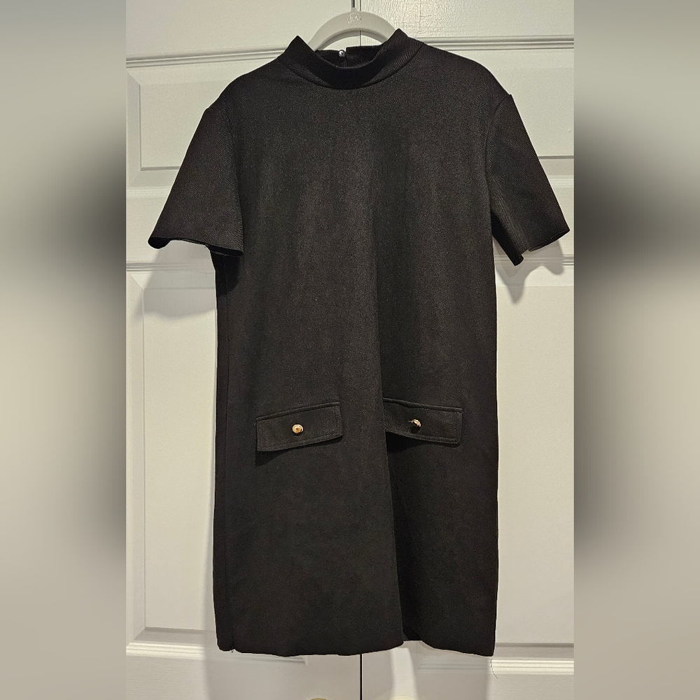 Black Zara Mock Neck Mini Dress, size M